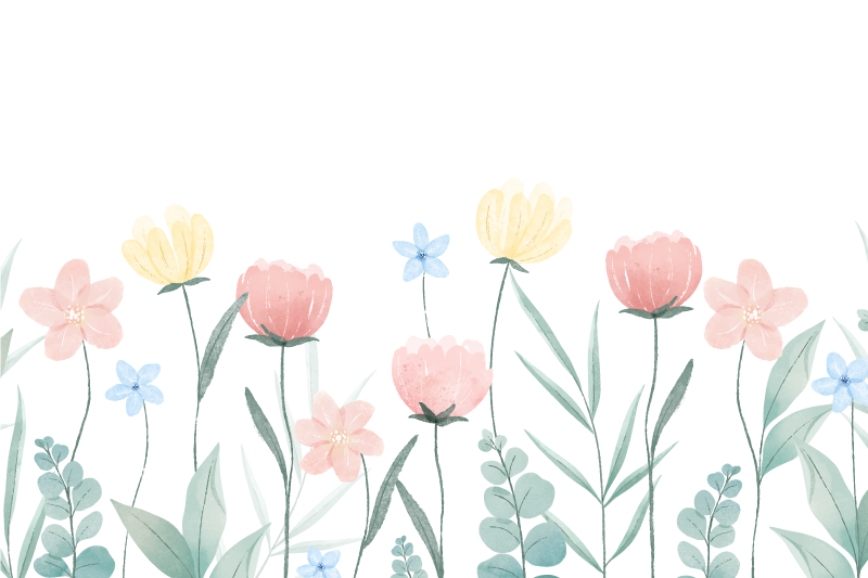 Original dækkeserviet blomsterfarver arrangement - TenStickers