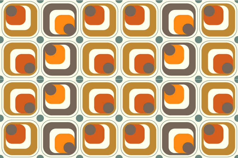 Retro firkanter mønster originale dækkeservietter - TenStickers
