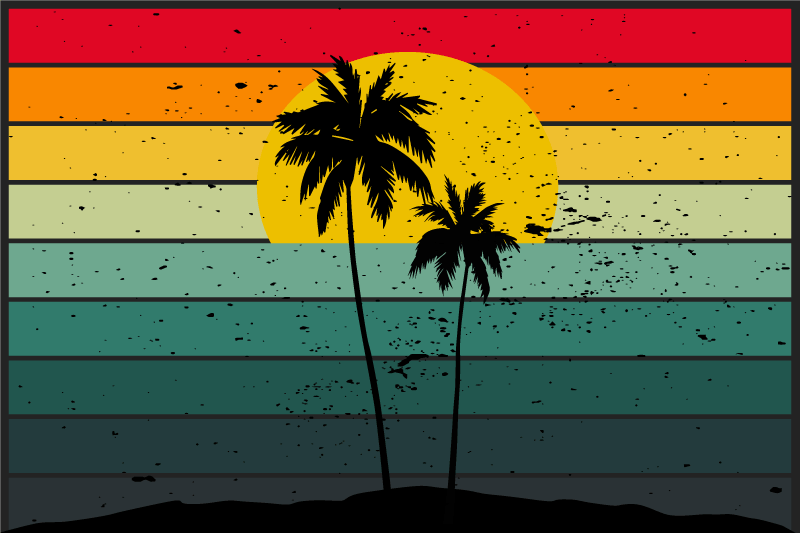 Original dækkeserviet tropisk solnedgang landskab - TenStickers