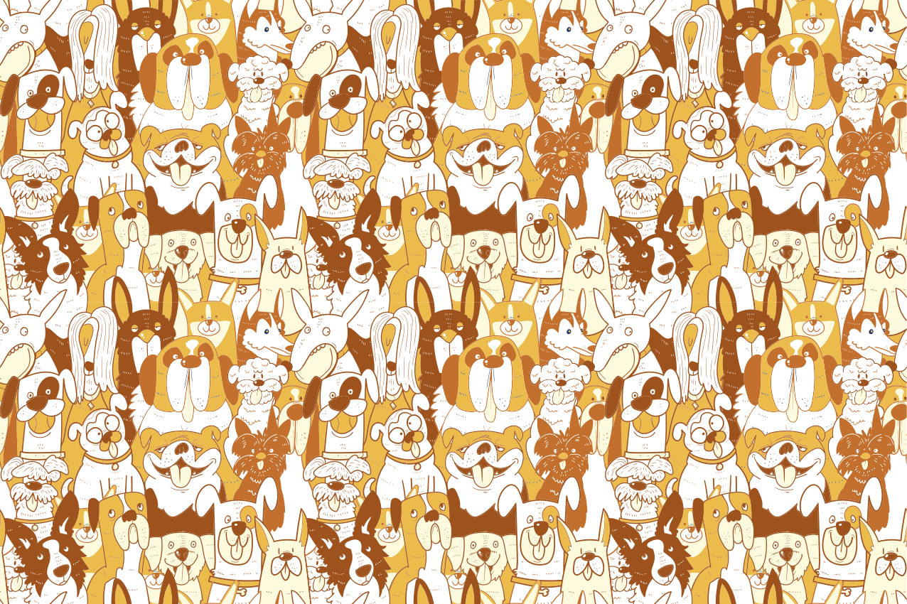 Fest af hunde moderne dækkeservietter - TenStickers