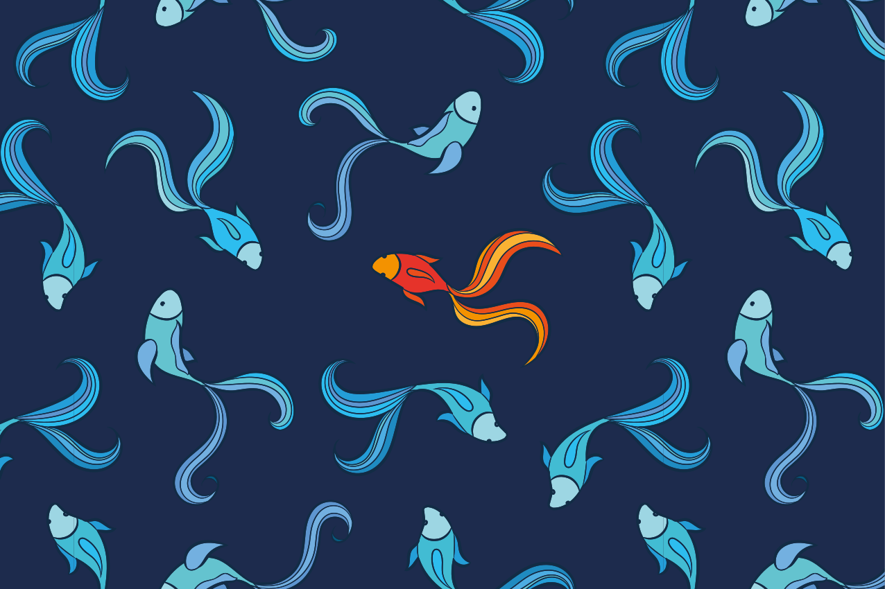 Original dækkeserviet med farverigt fiskemotiv - TenStickers