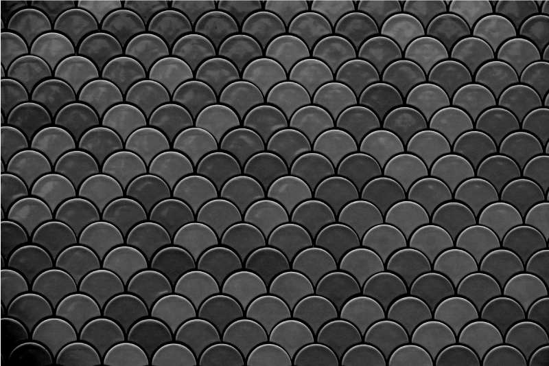 Sorte skalaer teksturerede dækkeservietter - TenStickers