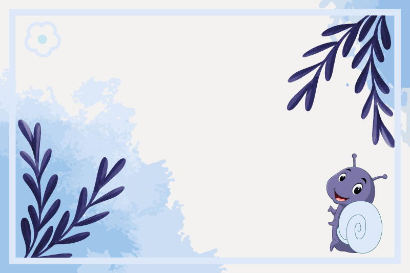 Blå blomst og snegl originale dækkeservietter - TenStickers