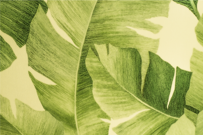 Malede grønne blade elegante dækkeservietter - TenStickers