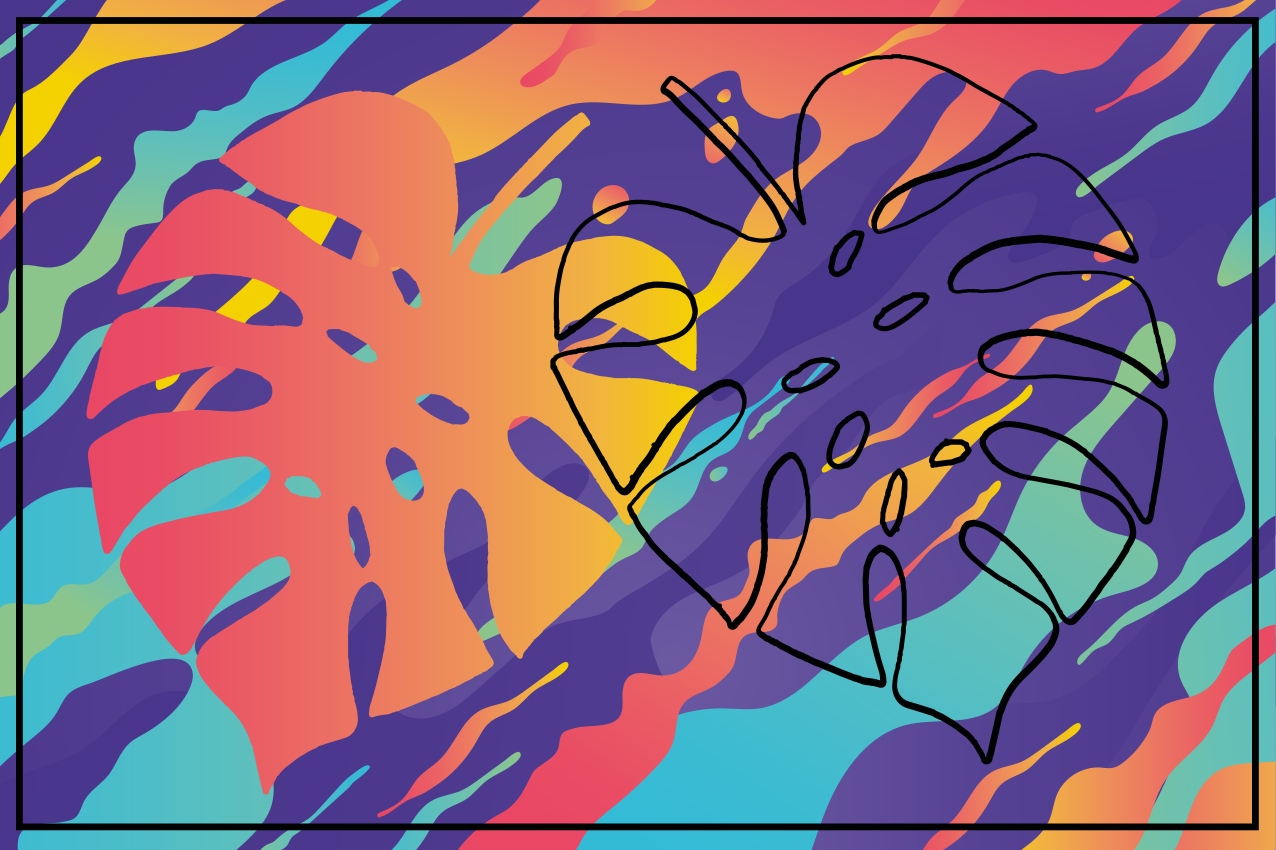 Original dækkeserviet med farverigt bladmønster - TenStickers