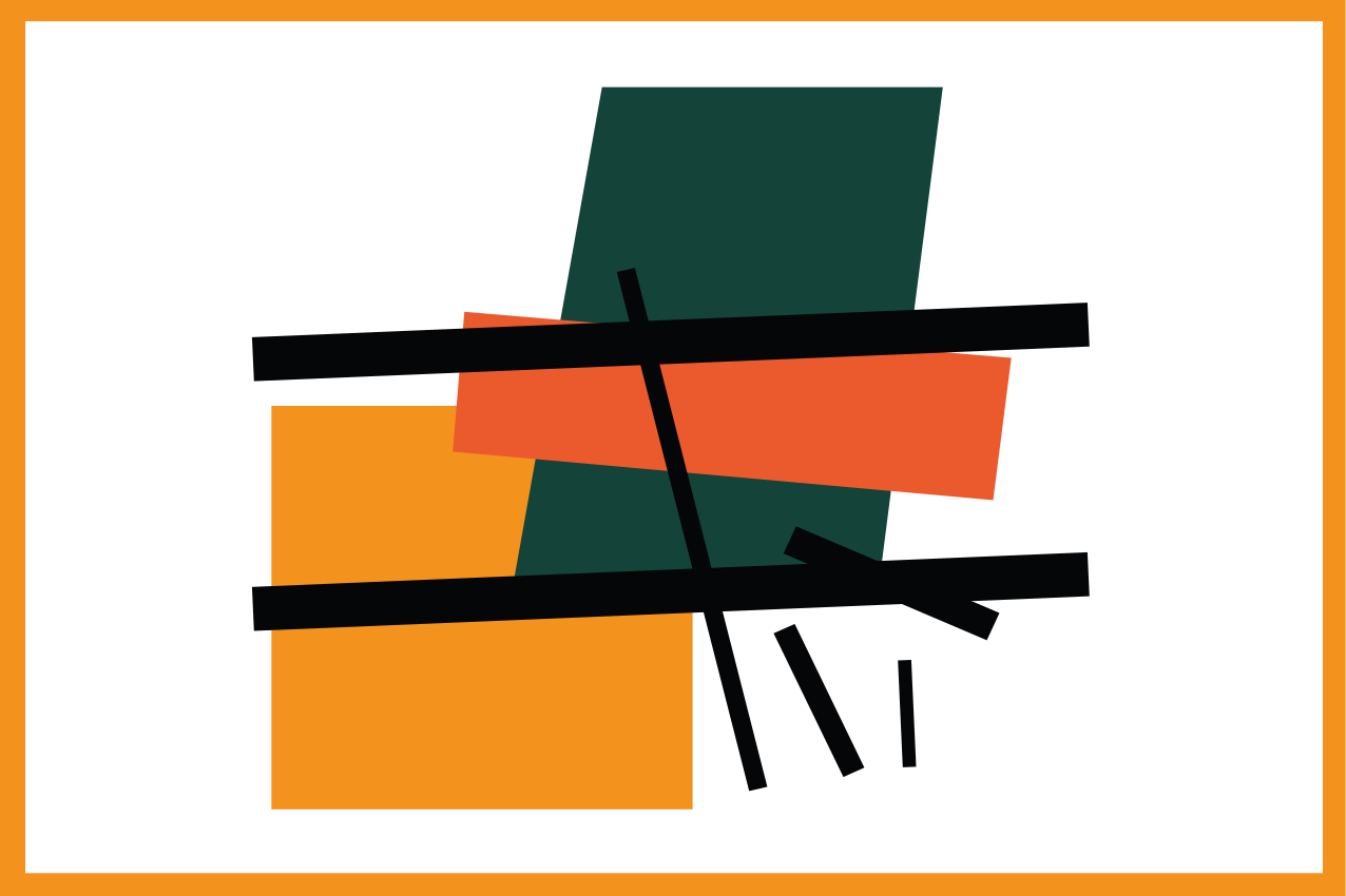 Moderne dækkeserviet med abstrakte geometriske blokke - TenStickers