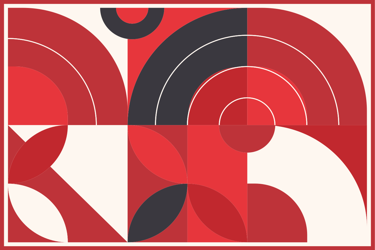 Røde geometriske kunst originale dækkeservietter - TenStickers