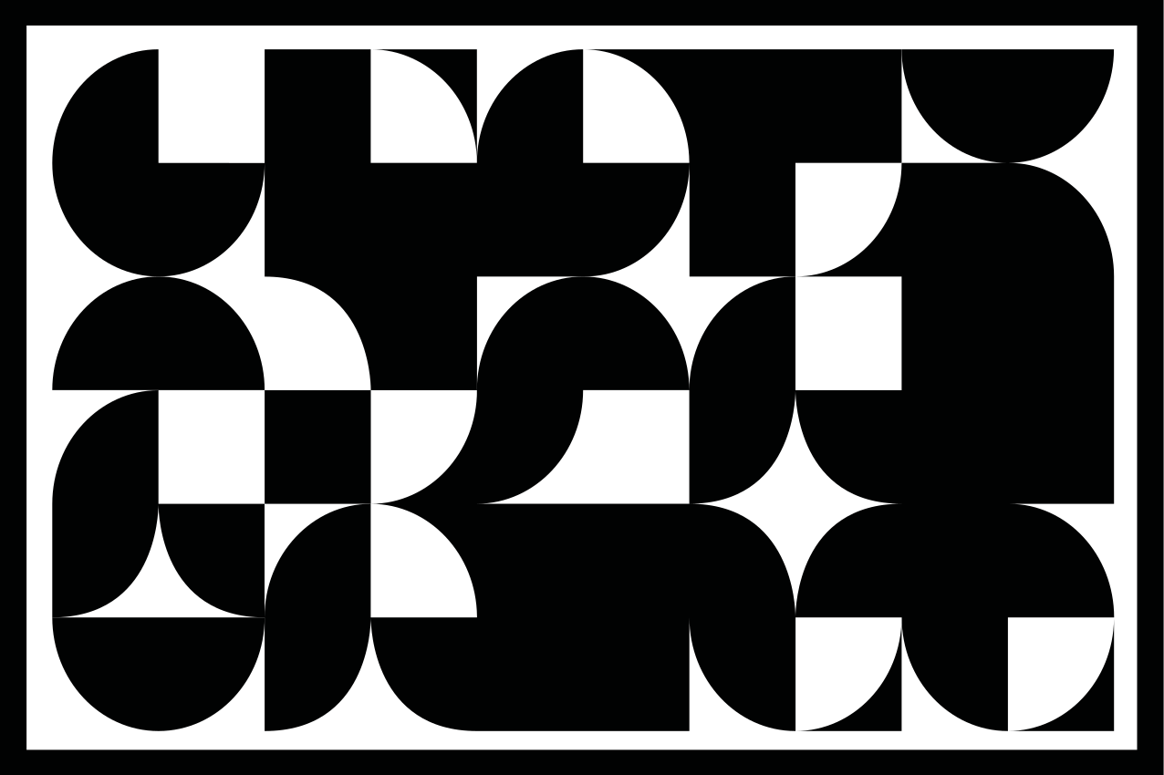 Moderne dækkeserviet med geometrisk sort mønster - TenStickers