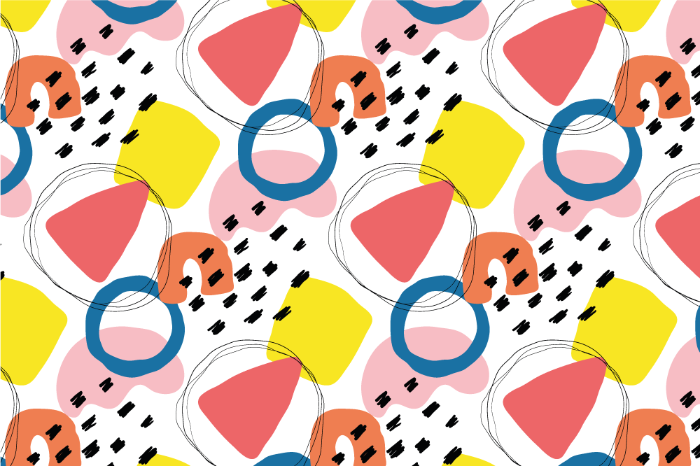 Moderne dækkeserviet med livlige geometriske elementer - TenStickers