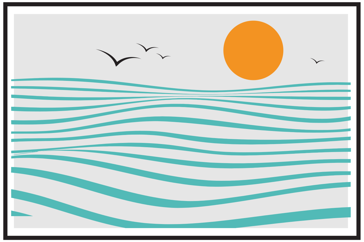 Moderne dækkeserviet med stilfuldt bølgedesign - TenStickers