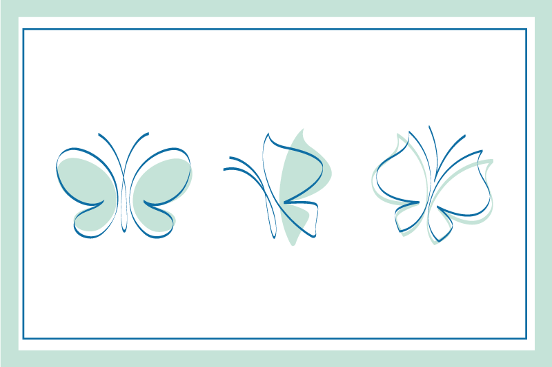 Original dækkeserviet med elegante sommerfuglemotiver - TenStickers
