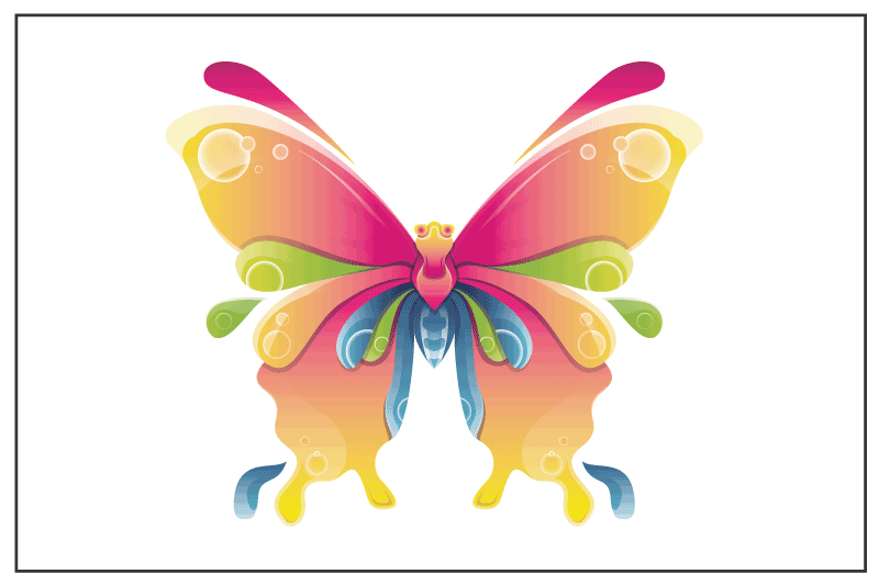 Original dækkeserviet med farverigt sommerfuglemotiv - TenStickers