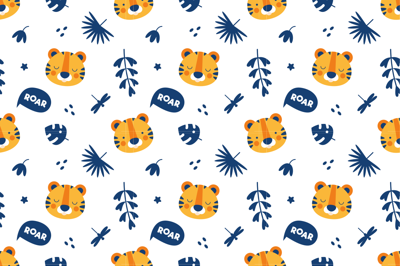 Dækkeserviet børn med tigeransigt mønster - TenStickers