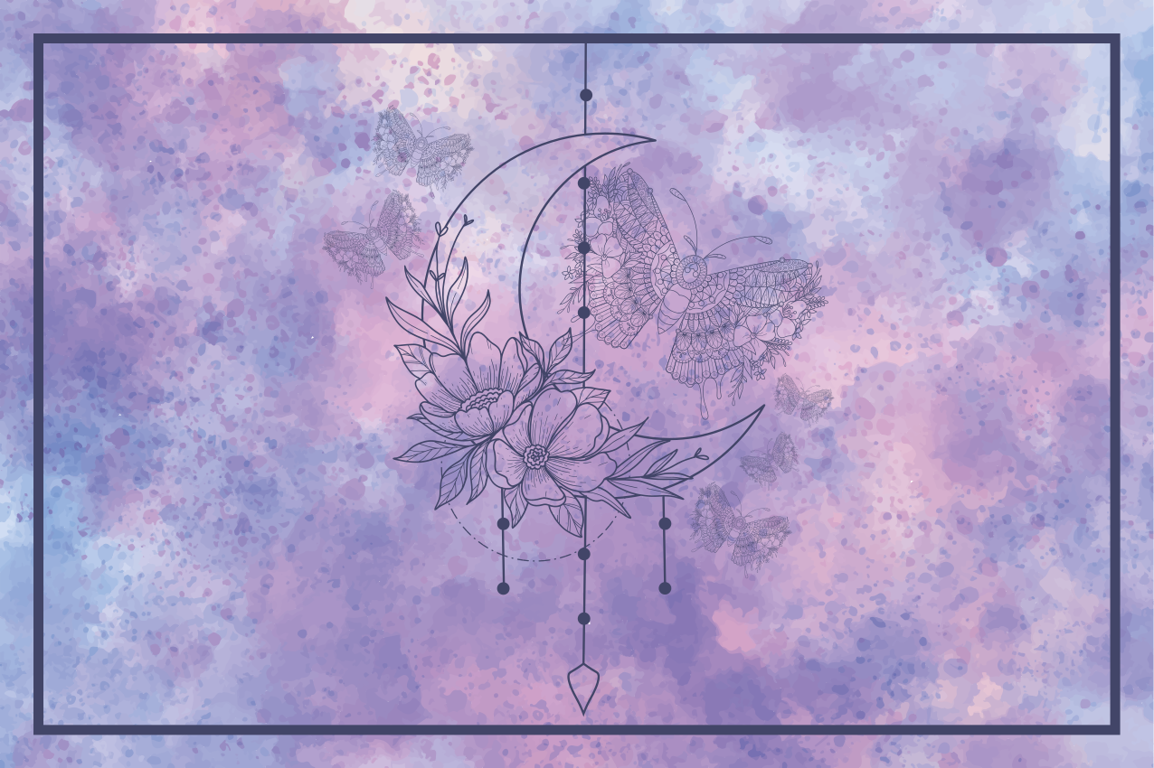 Original dækkeserviet med blomster måne design - TenStickers