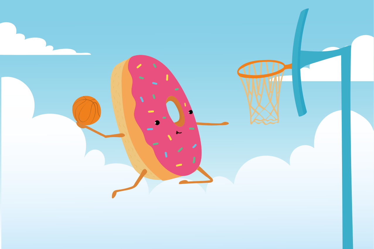 Donut spiller basketball originale dækkeservietter - TenStickers