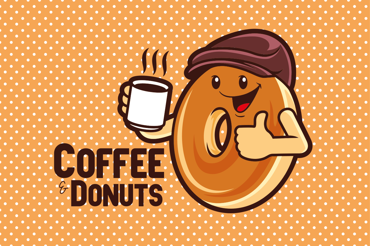 Dækkeserviet børn glad doughnut figur - TenStickers