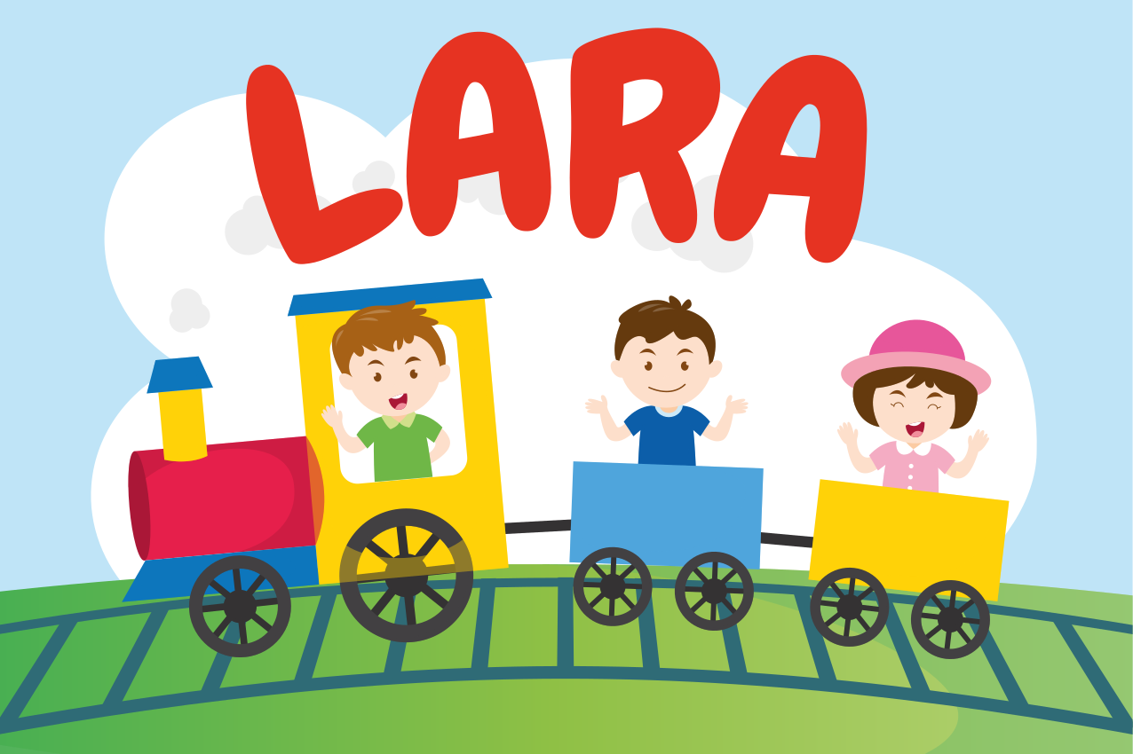 Dækkeserviet børn med tog illustration - TenStickers