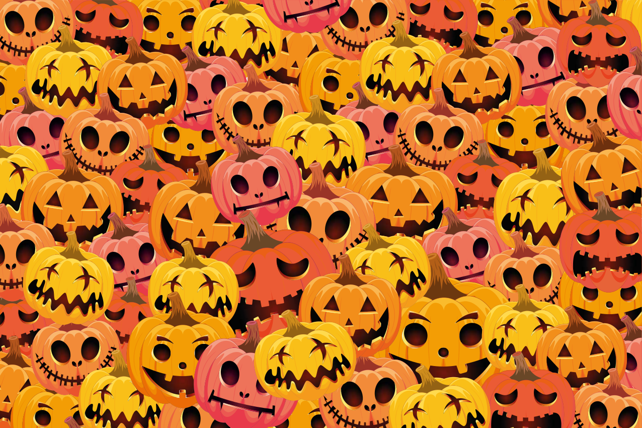 Græskar kunstsamling Halloween dækkeserviet - TenStickers