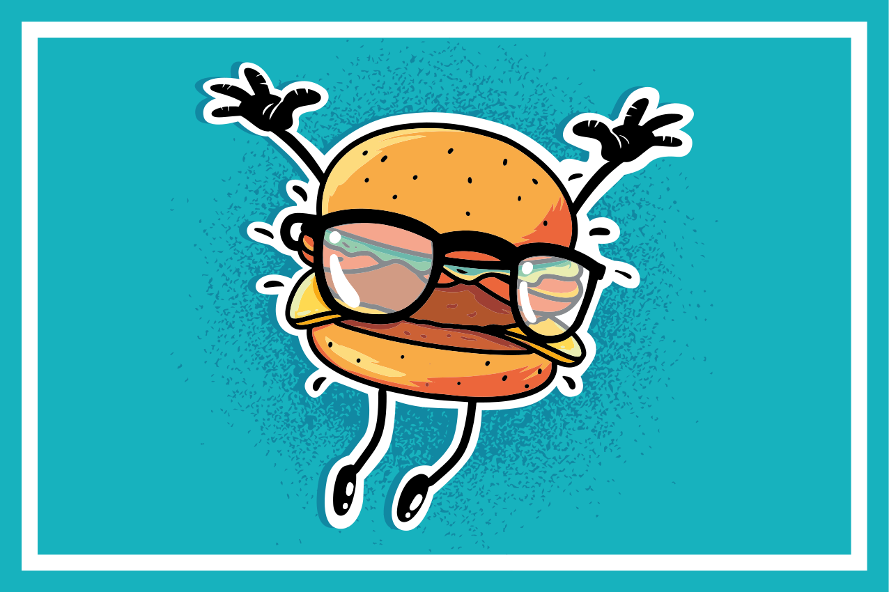 Dækkeserviet børn jumping hamburger figur - TenStickers