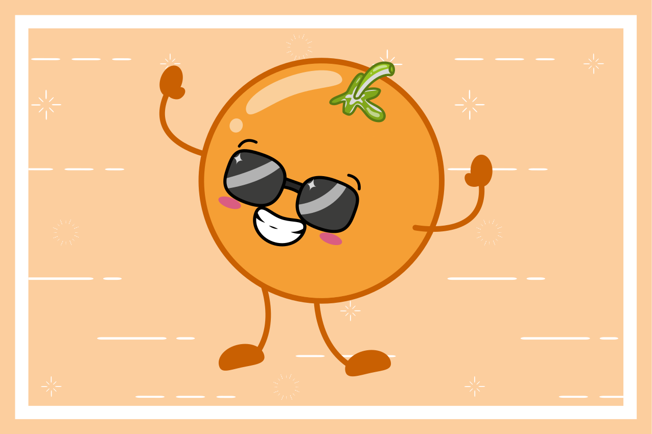 Orange med briller originale dækkeservietter - TenStickers