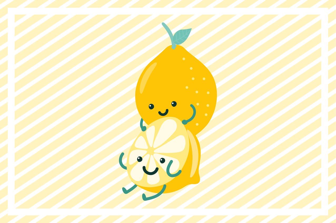 Citron sjov tegneserie stil originale dækkeservietter - TenStickers