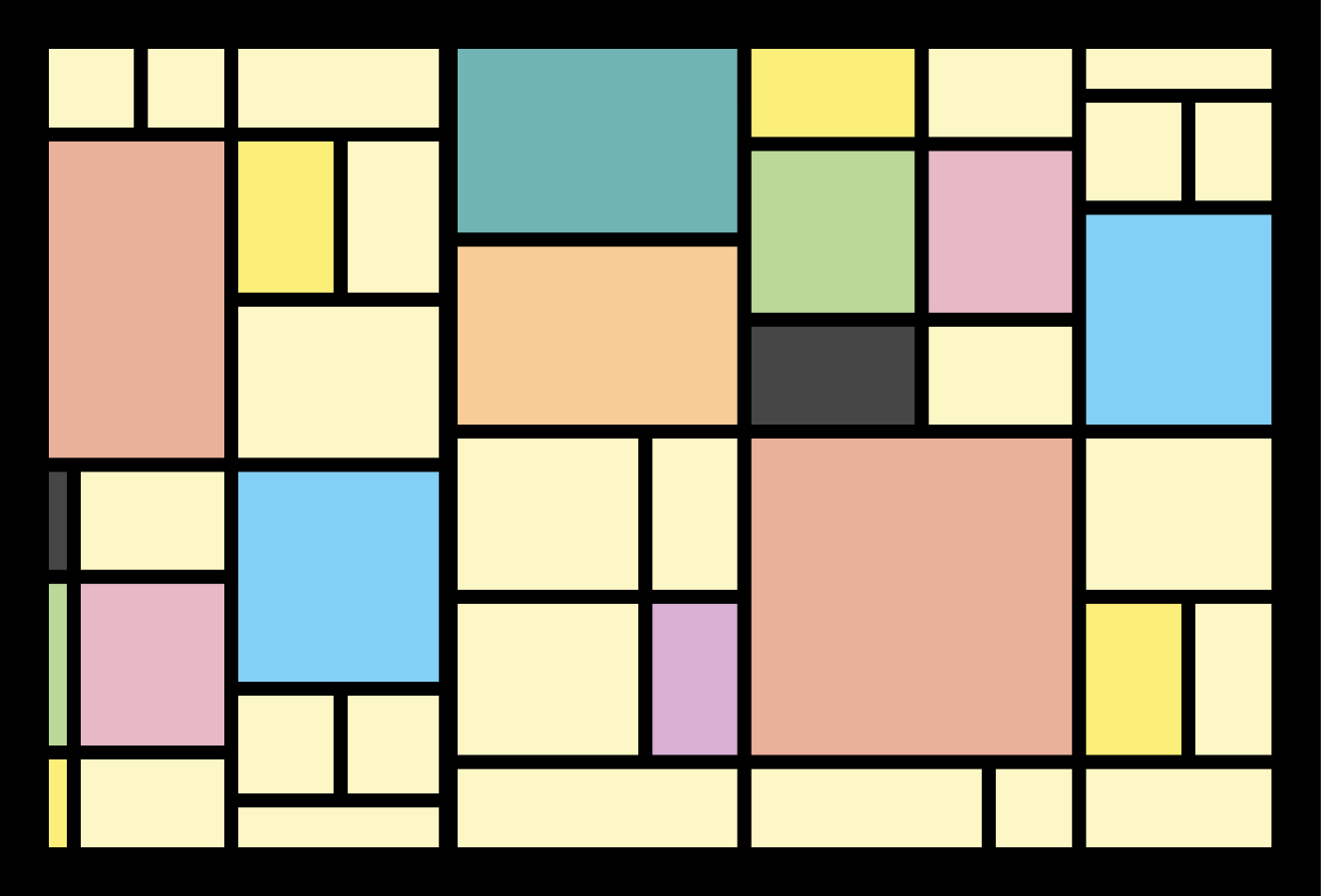 Patchwork farveblokke originale dækkeservietter - TenStickers