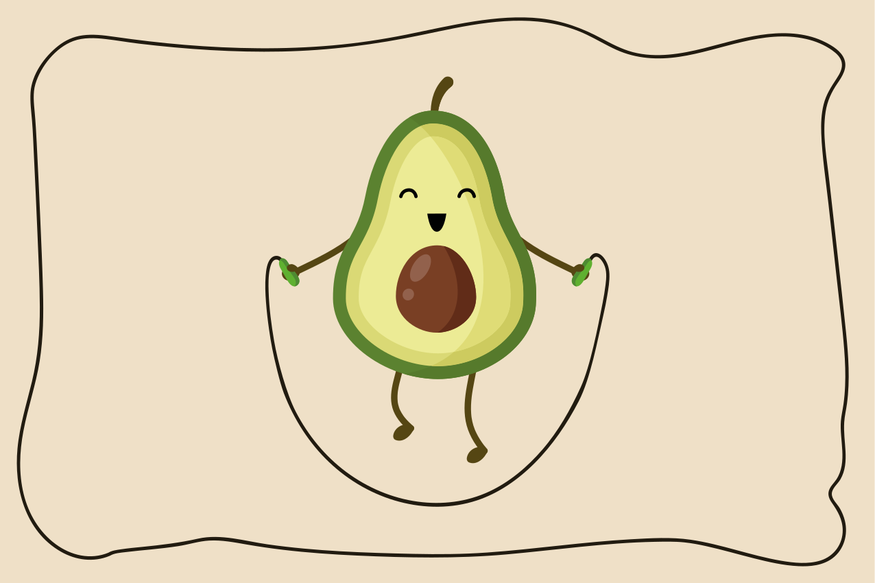 Sjov avocado hopper et reb børn dækkeservietter - TenStickers