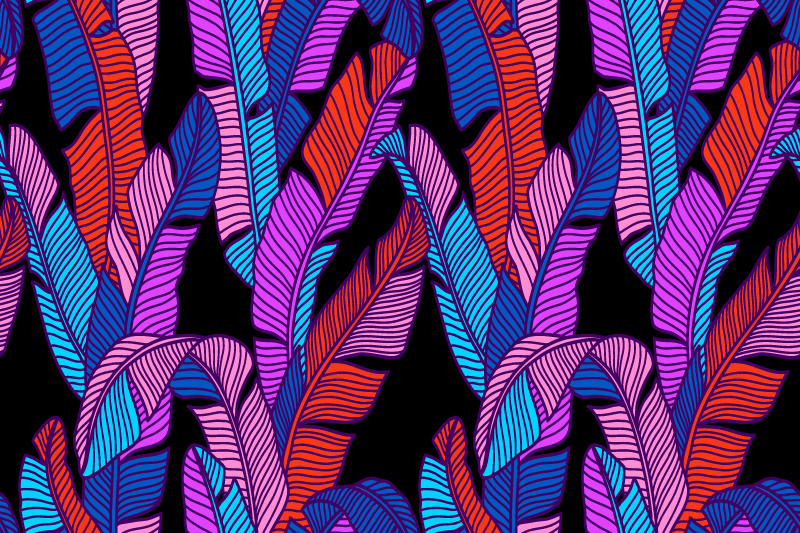 Dækkeserviet med farverige bladmotiver - TenStickers