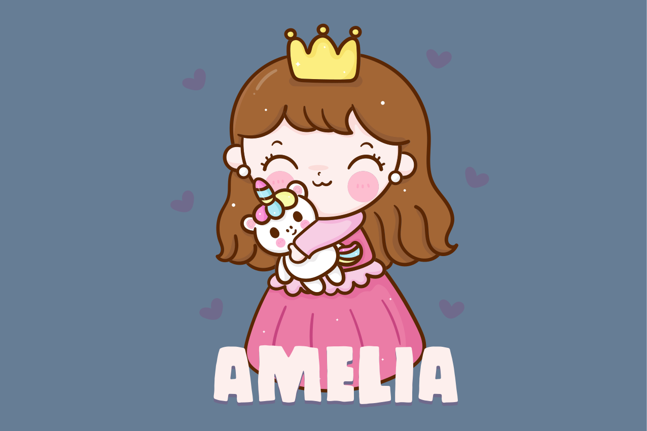 Dækkeserviet børn sød prinsesse med enhjørning - TenStickers