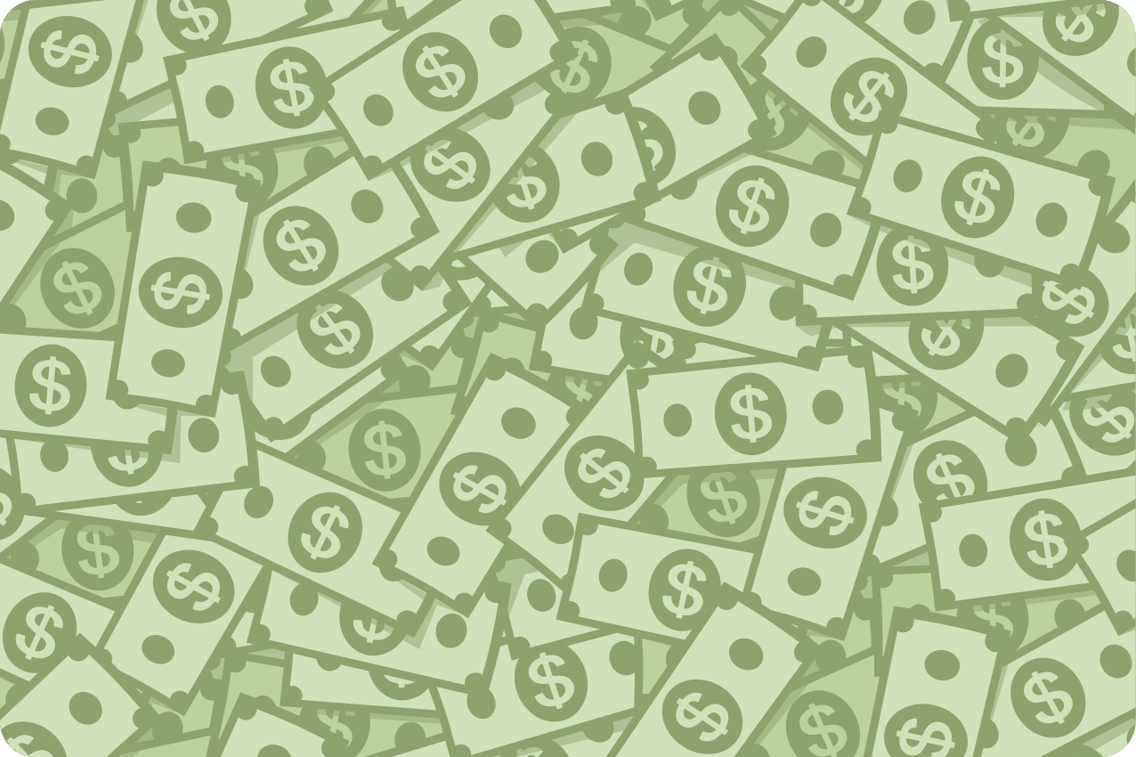 Original dækkeserviet med pengemotiv - TenStickers