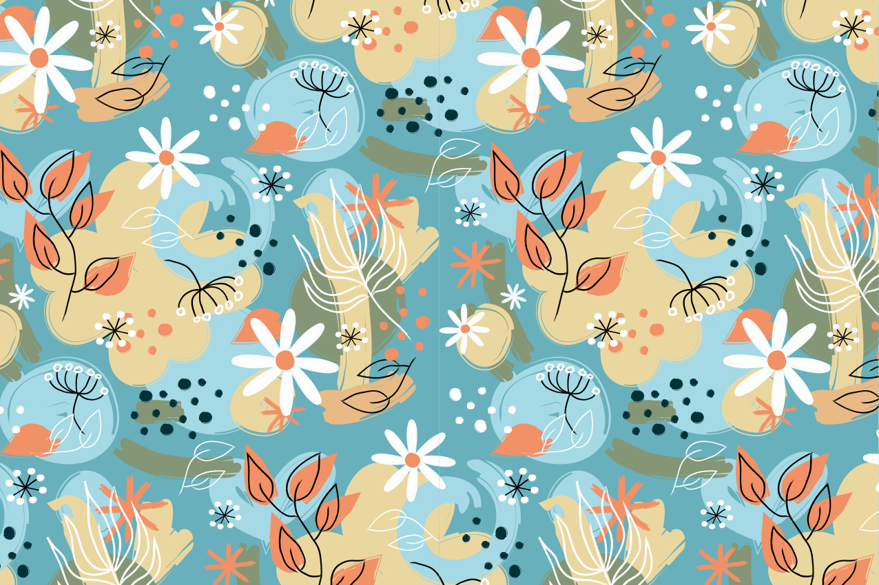 Moderne dækkeserviet med blomsterinspiration - TenStickers