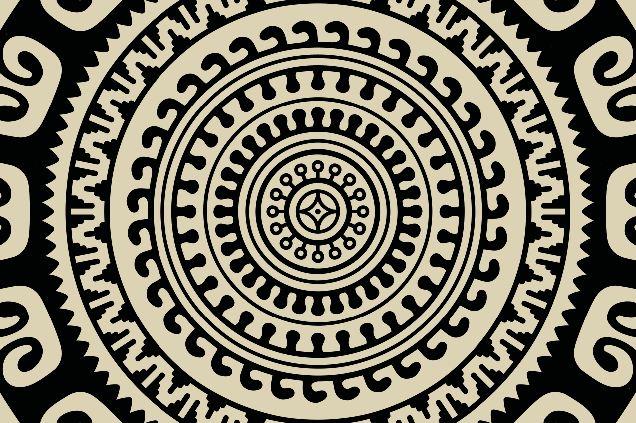 Beige og sorte dækkeservietter med etnisk tekstur - TenStickers