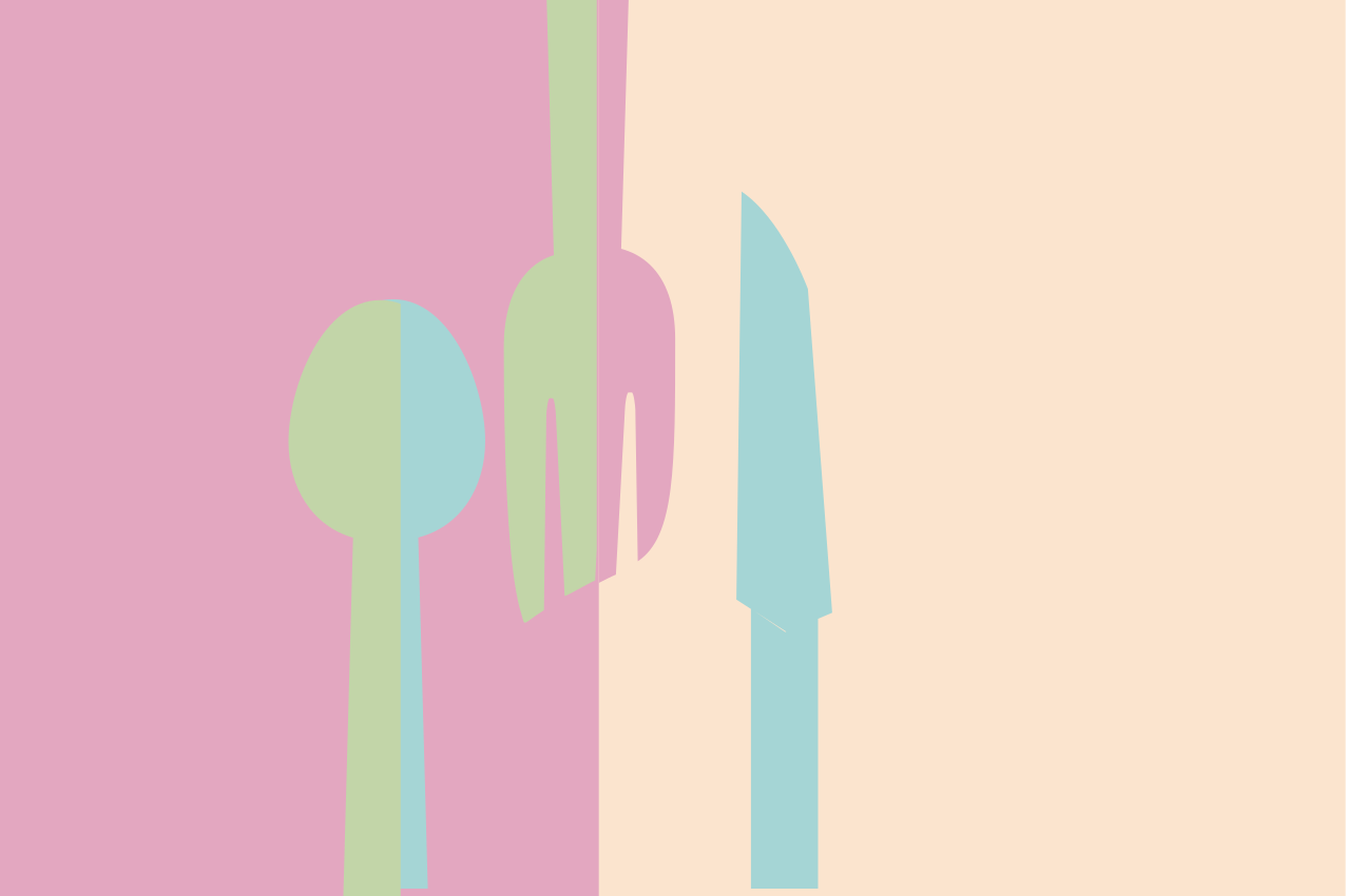 Original dækkeserviet med stiliserede bestikelementer - TenStickers