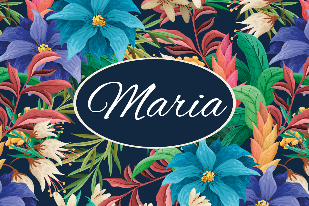 Navn dækkeserviet floral personlig tallerken - TenStickers