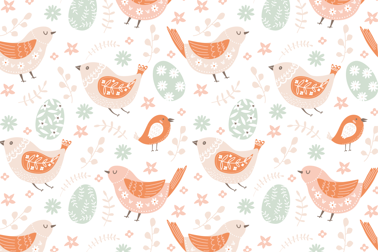 Dækkeserviet børn med charmerende fuglemønstre - TenStickers