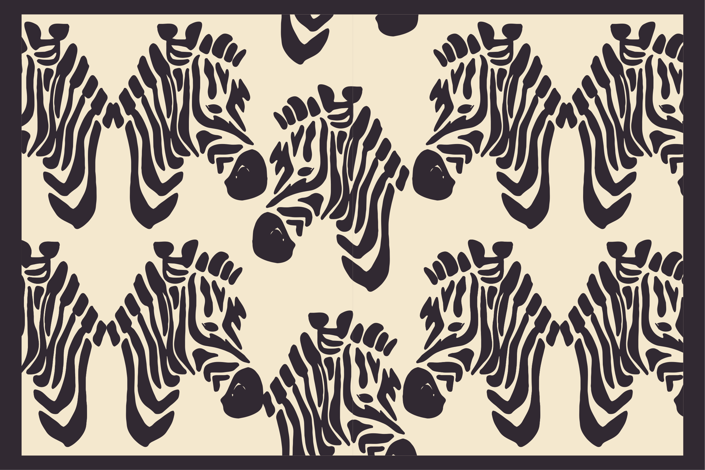 Zebra beige vender mod originale dækkeservietter - TenStickers