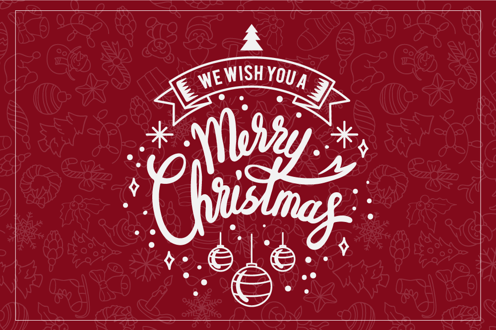 Rød feriehilsen jule dækkeserviet - TenStickers