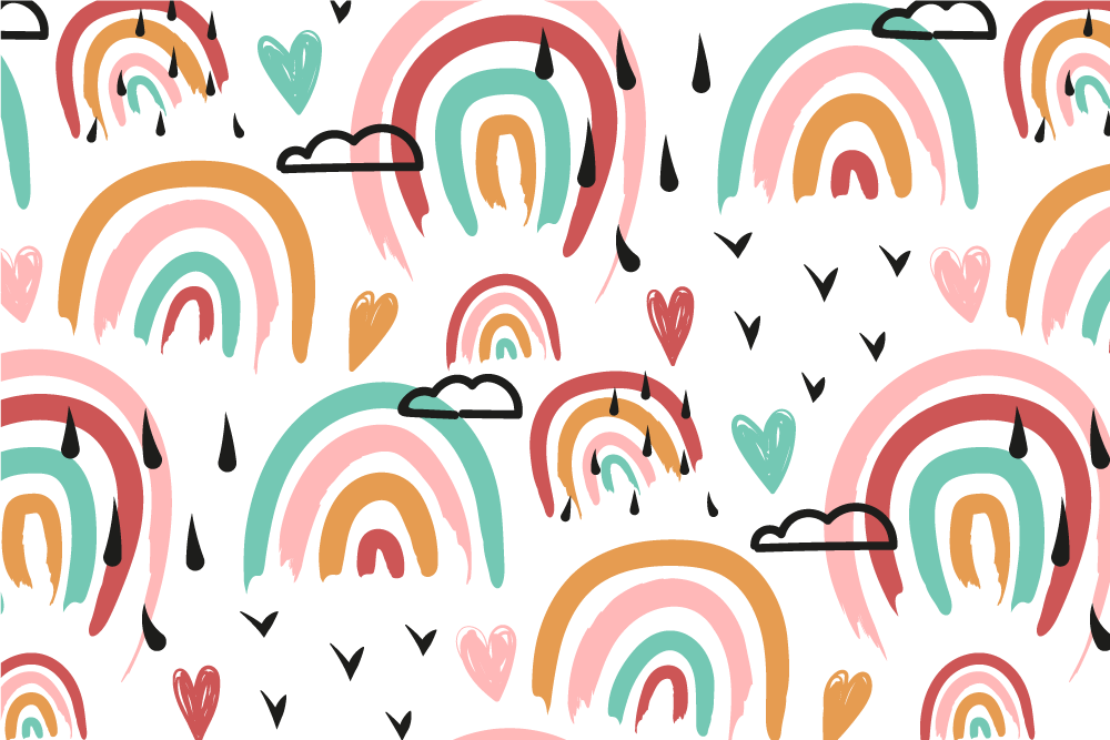 Dækkeserviet børn regnbuehjerte mønster - TenStickers