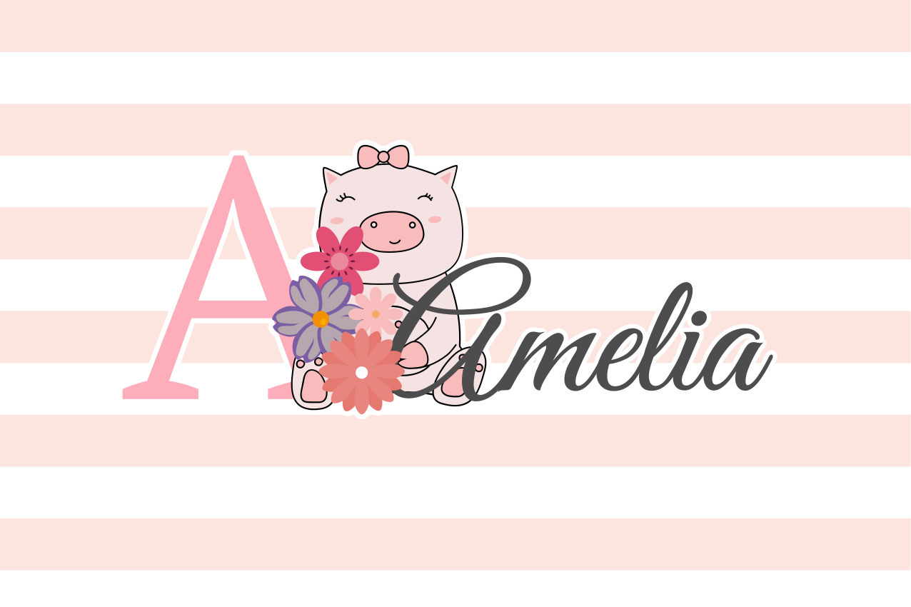 Dækkeserviet børn sød svin figur - TenStickers