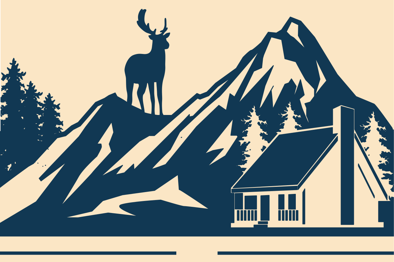 Original dækkeserviet grand mountain landskab - TenStickers
