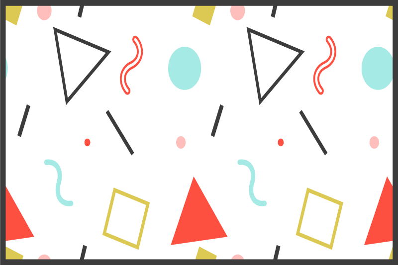 Sjove geometriske former originale dækkeservietter - TenStickers