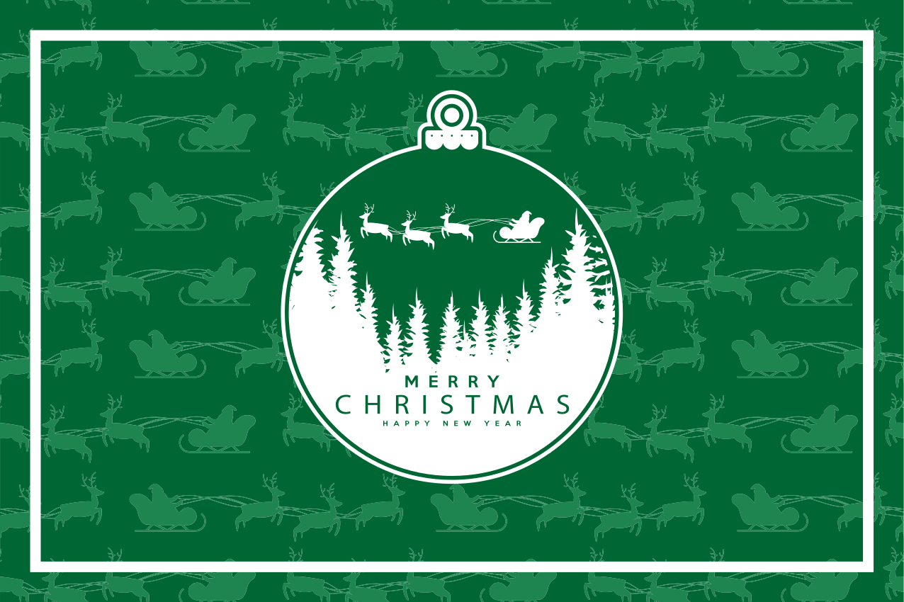 Jule dækkeserviet med julepynt scene - TenStickers