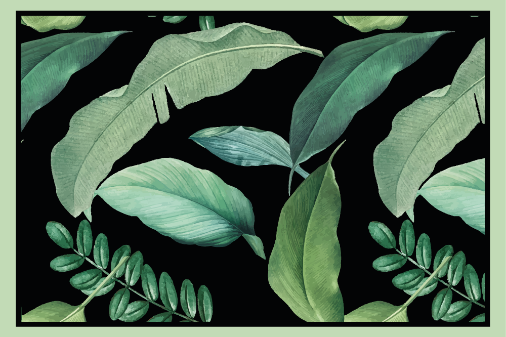 Dækkeserviet med bladmønsterdesign - TenStickers