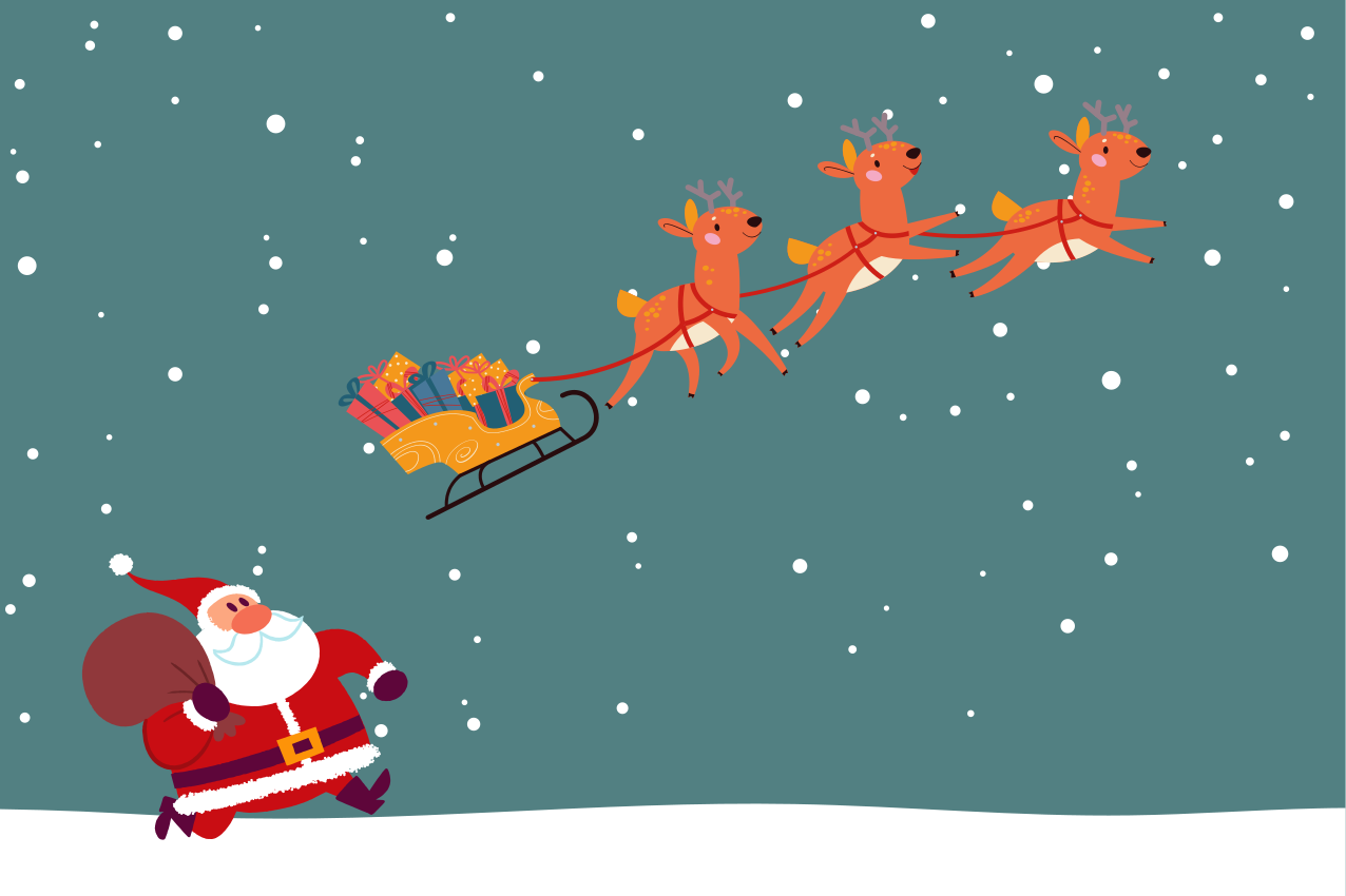 Jule dækkeserviet julemandens slædetur - TenStickers