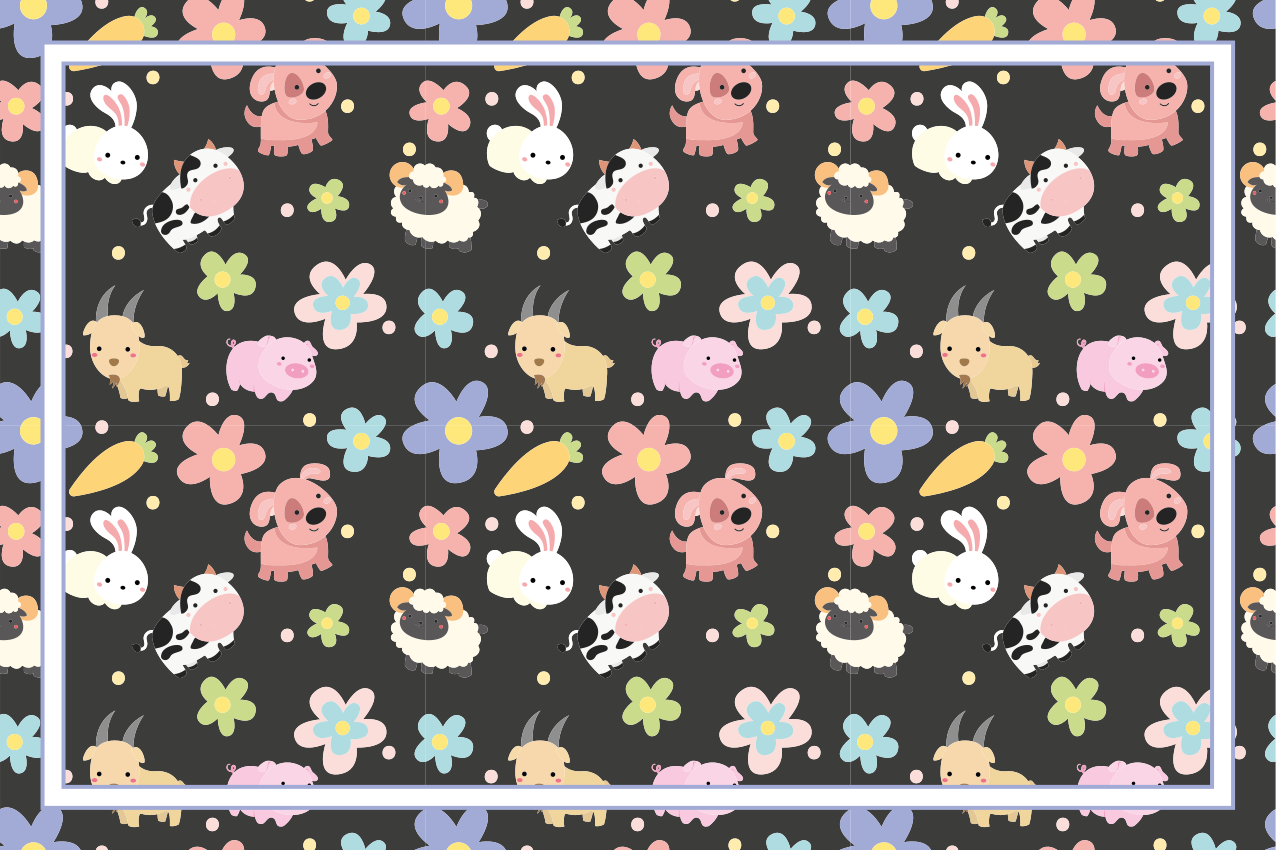 Dækkeserviet børn med charmerende dyreillustrationer - TenStickers