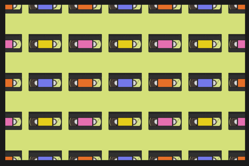 Original dækkeserviet farverigt videobånd mønster - TenStickers