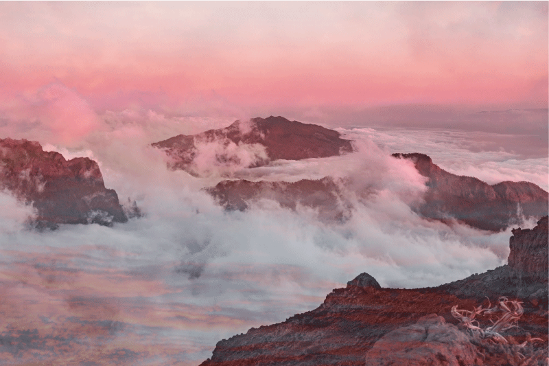 Moderne dækkeserviet bjerglandskabsscene - TenStickers