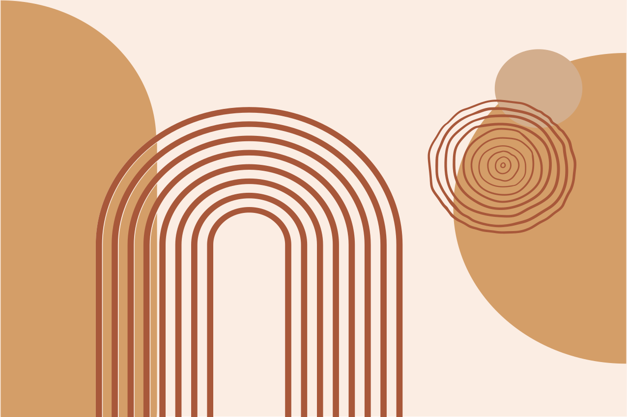 Moderne dækkeserviet med lagdelte buede former - TenStickers