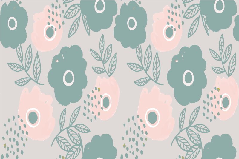 Floral citat baggrund tekst dækkeserviet - TenStickers