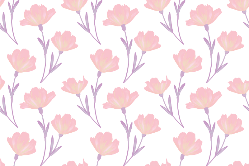 Original dækkeserviet pink blomsterkoncept - TenStickers